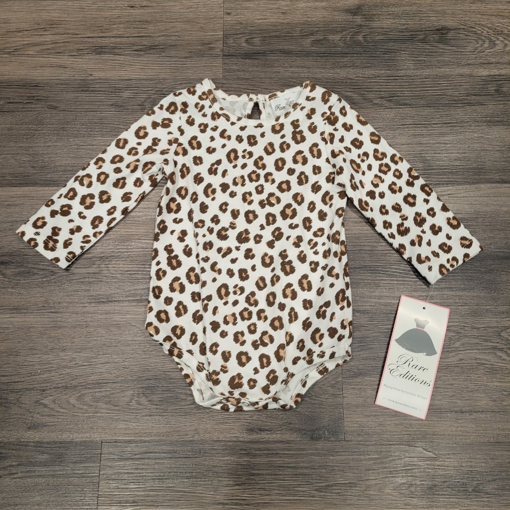 Rare Editions Leopard Print Jumper Long Sleeve Bodysuit Outfit‎ 18M